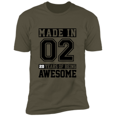 20 Year Old Awesome Since 2002 20th Birthday Gifts Men Premium Short Sleeve T-Shirt