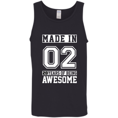 20 Year Old Awesome Since 2002 20th Birthday Gifts Men Cotton Tank Top