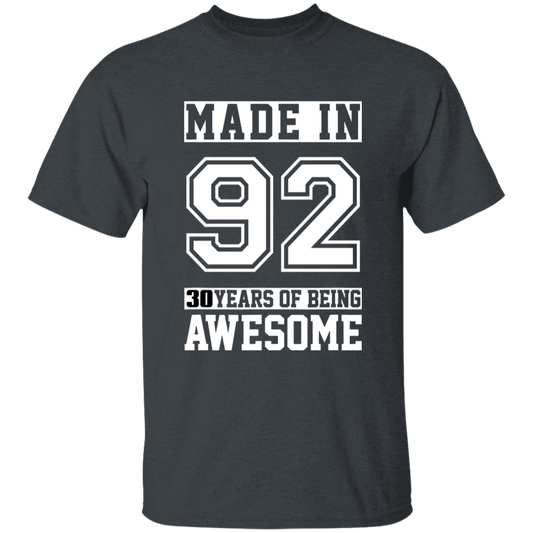 30 Year Old Awesome Since 1992 30th Birthday Gifts Men T-Shirt
