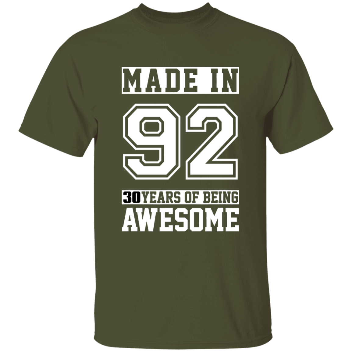 30 Year Old Awesome Since 1992 30th Birthday Gifts Men T-Shirt