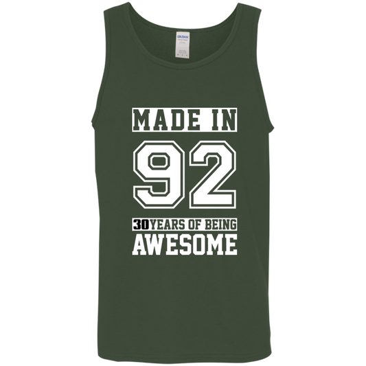 30 Year Old Awesome Since 1992 30th Birthday Gifts Men Cotton Tank Top