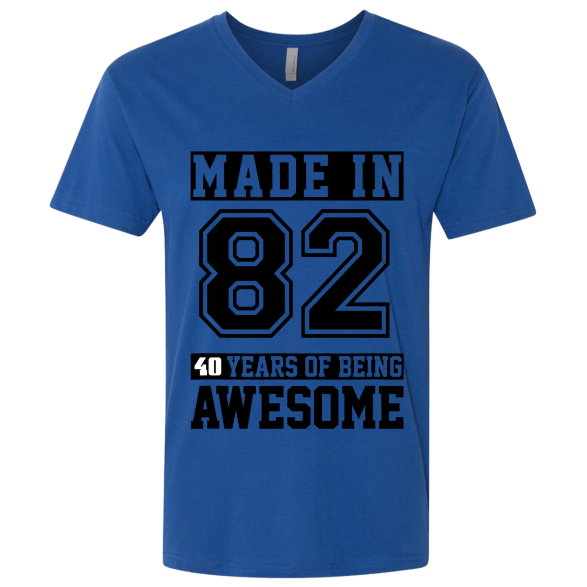 40 Year Old Awesome Since 1982 40th Birthday Gifts Men Premium Fitted SS V-Neck