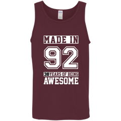 30 Year Old Awesome Since 1992 30th Birthday Gifts Men Cotton Tank Top