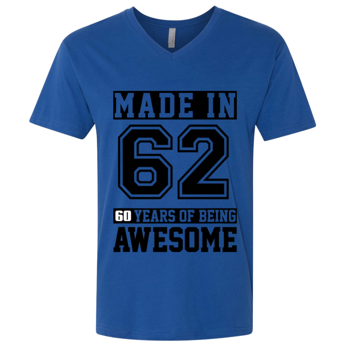 60 Year Old Awesome Since 1962 60th Birthday Gifts Men Premium Fitted SS V-Neck
