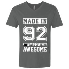 30 Year Old Awesome Since 1992 30th Birthday Gifts Men Premium Fitted SS V-Neck
