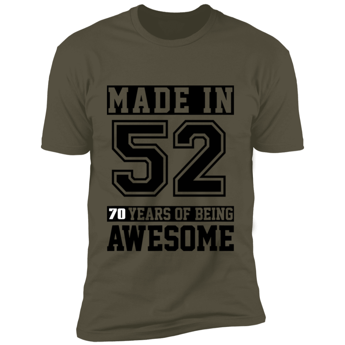 70 Year Old Awesome Since 1952 70th Birthday Gifts Men Premium Short Sleeve T-Shirt