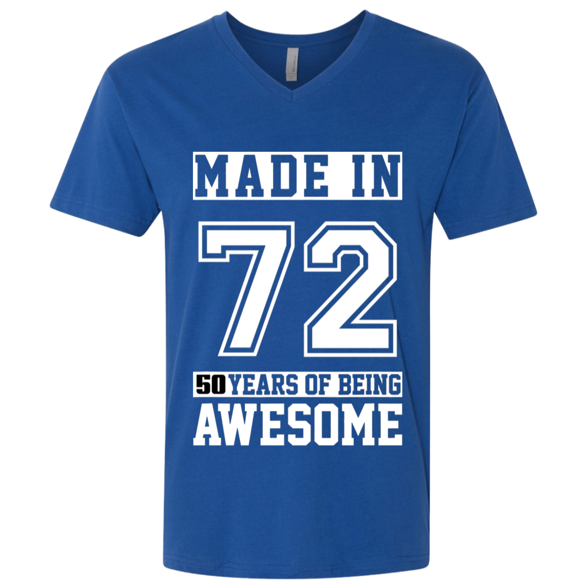 50 Year Old Awesome Since 1972 50th Birthday Gifts Men Premium Fitted SS V-Neck