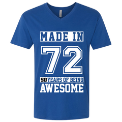 50 Year Old Awesome Since 1972 50th Birthday Gifts Men Premium Fitted SS V-Neck