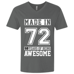 50 Year Old Awesome Since 1972 50th Birthday Gifts Men Premium Fitted SS V-Neck
