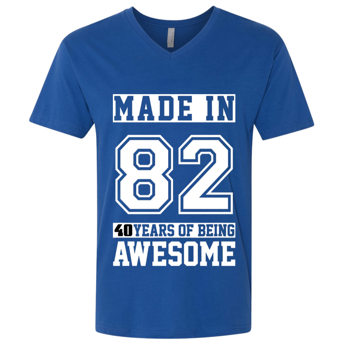 40 Year Old Awesome Since 1982 40th Birthday Gifts Men Premium Fitted SS V-Neck