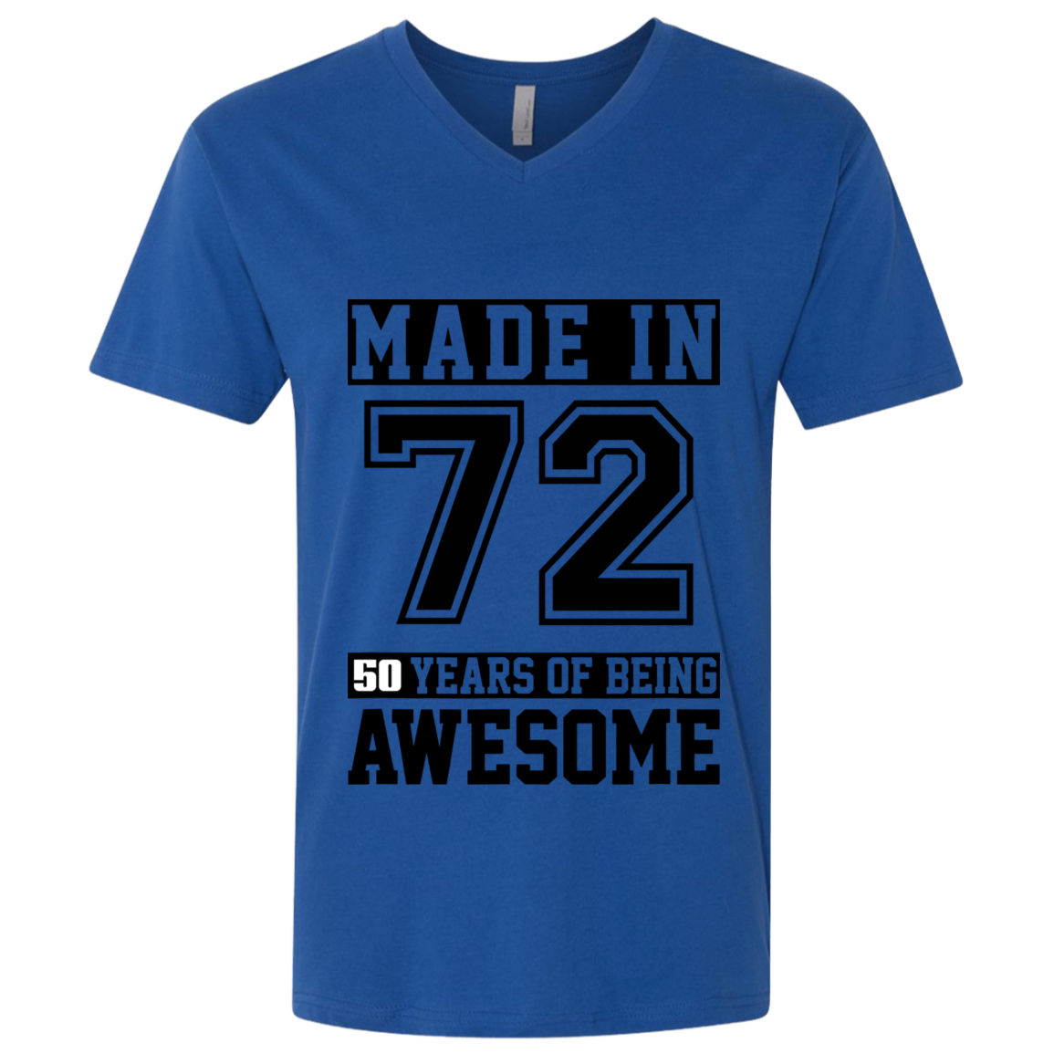 50 Year Old Awesome Since 1972 50th Birthday Gifts Men Premium Fitted SS V-Neck
