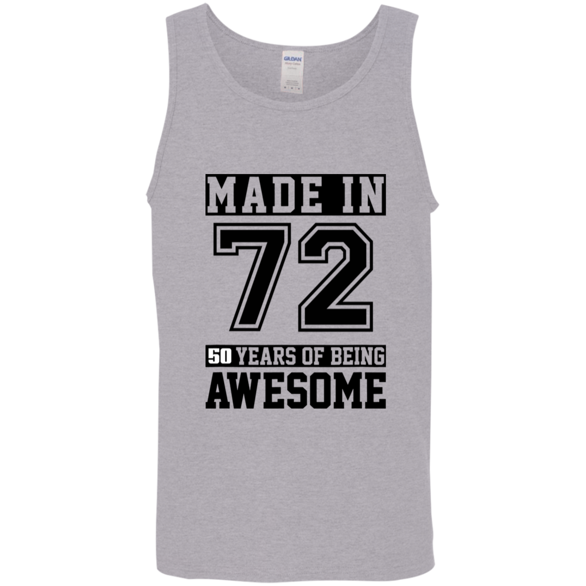 50 Year Old Awesome Since 1972 50th Birthday Gifts Men Cotton Tank Top