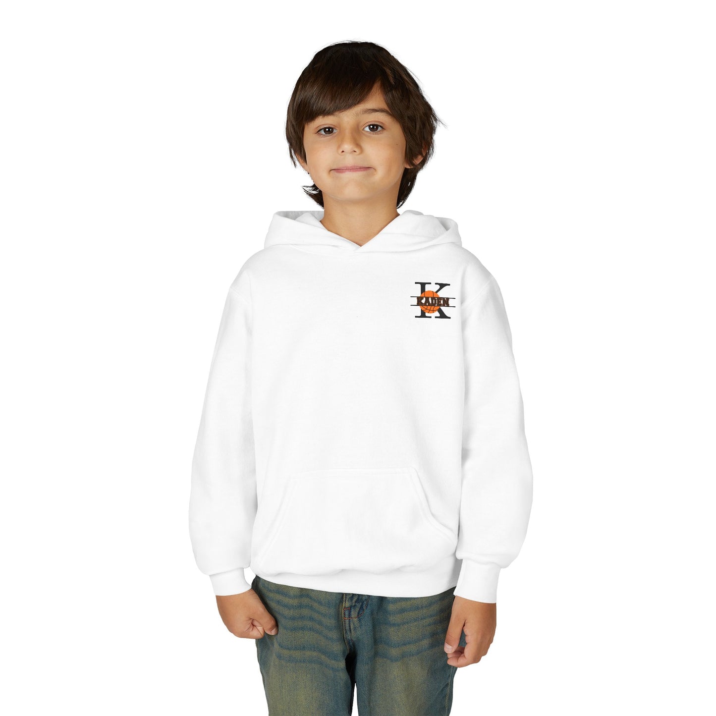 Youth Basketball Hoodie — 'Shoot • Pass • Score • Repeat' Graphic Pullover