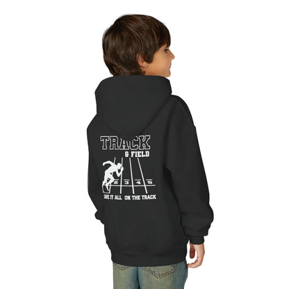 Track & Field Youth Hoodie — "Leave It All On The Track" Athletic Sweatshirt