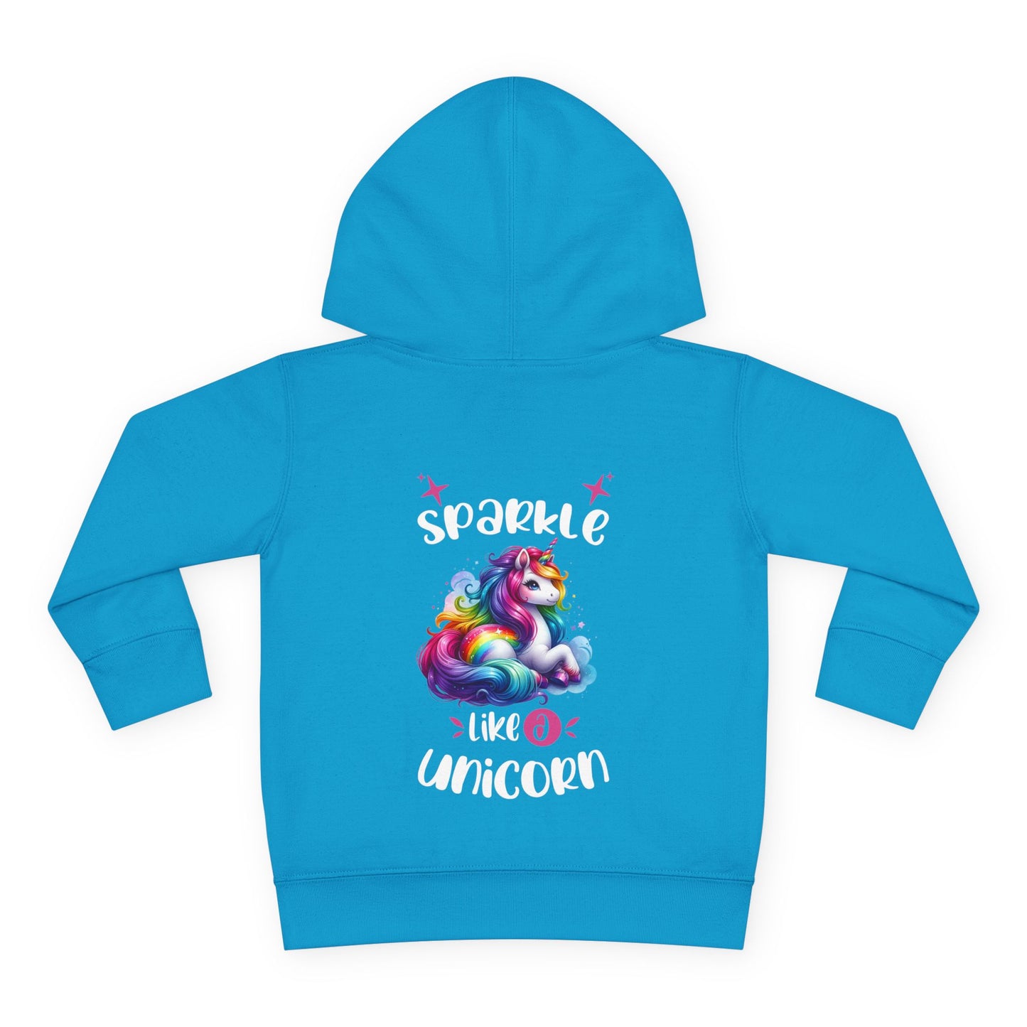 Toddler Hoodie — "Sparkle Like a Unicorn" Rainbow Unicorn Pullover