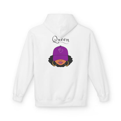 Queen Graphic Hoodie — Purple Cap Afro Woman Design