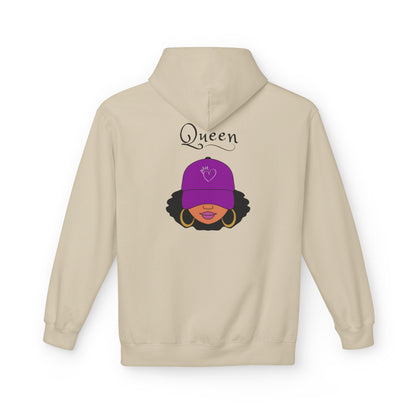 Queen Graphic Hoodie — Purple Cap Afro Woman Design