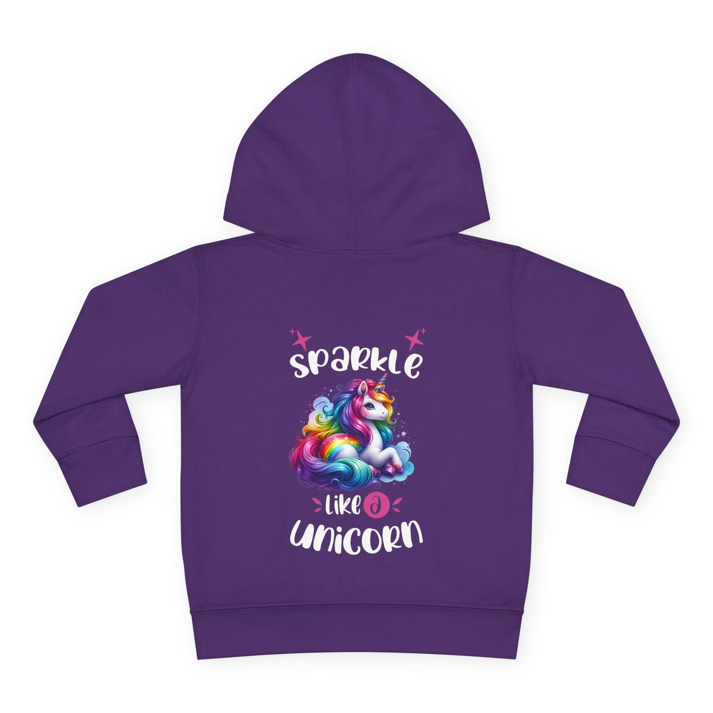 Toddler Hoodie — "Sparkle Like a Unicorn" Rainbow Unicorn Pullover