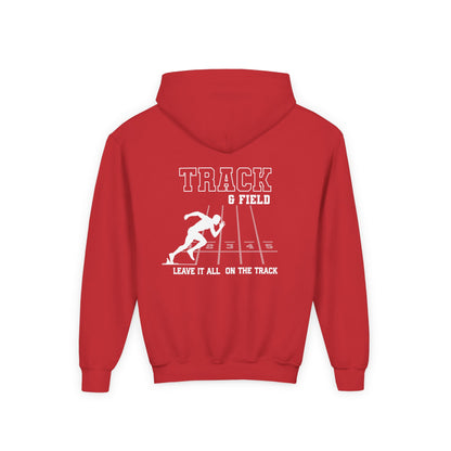 Track & Field Youth Hoodie — "Leave It All On The Track" Athletic Sweatshirt