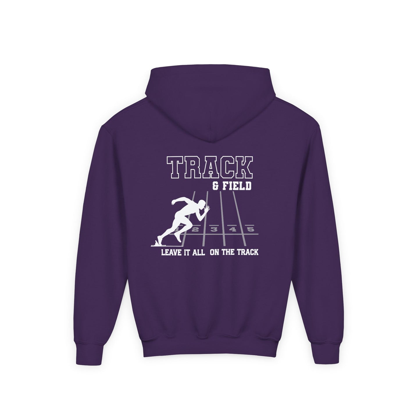 Track & Field Youth Hoodie — "Leave It All On The Track" Athletic Sweatshirt