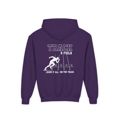 Track & Field Youth Hoodie — "Leave It All On The Track" Athletic Sweatshirt