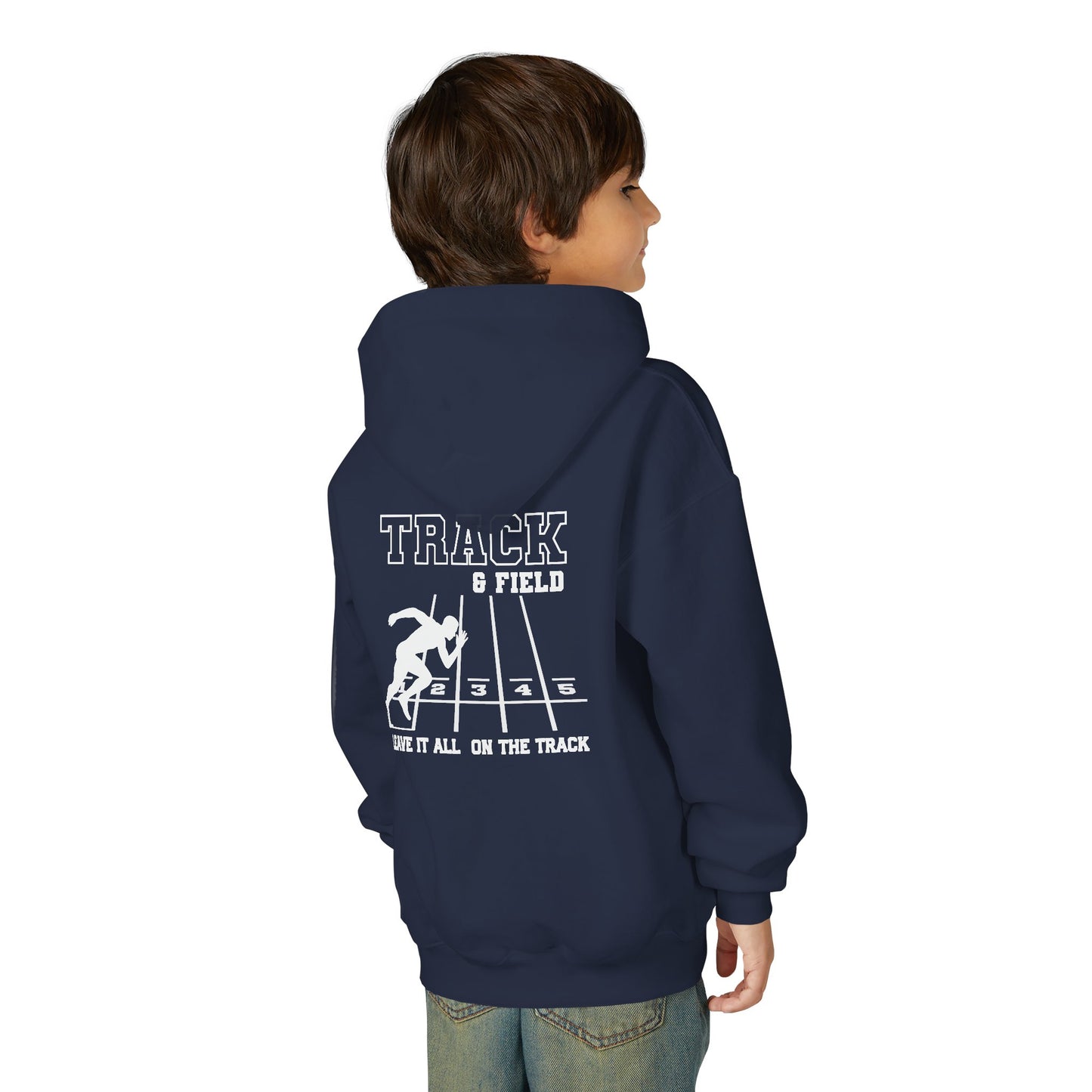 Track & Field Youth Hoodie — "Leave It All On The Track" Athletic Sweatshirt