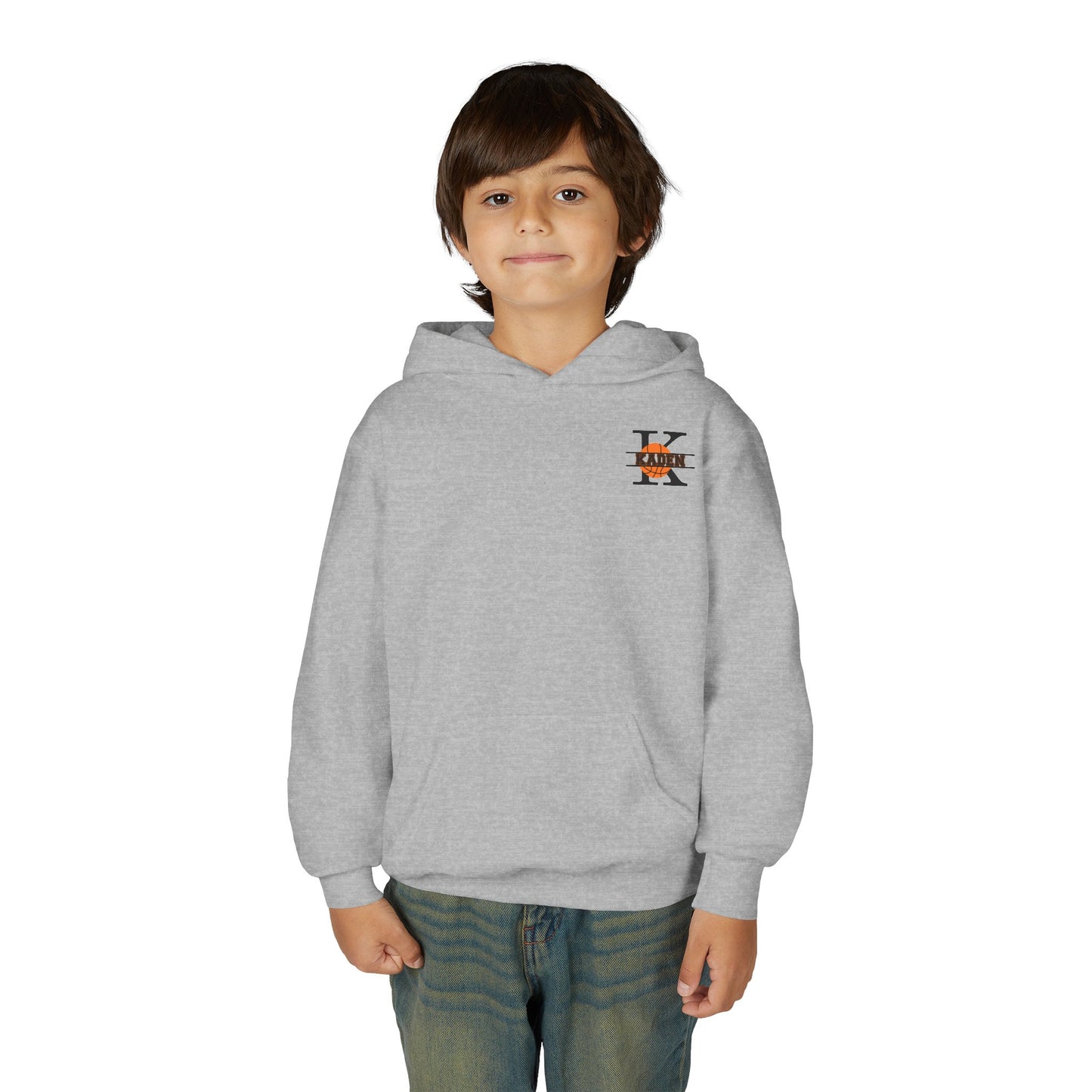 Youth Basketball Hoodie — 'Shoot • Pass • Score • Repeat' Graphic Pullover