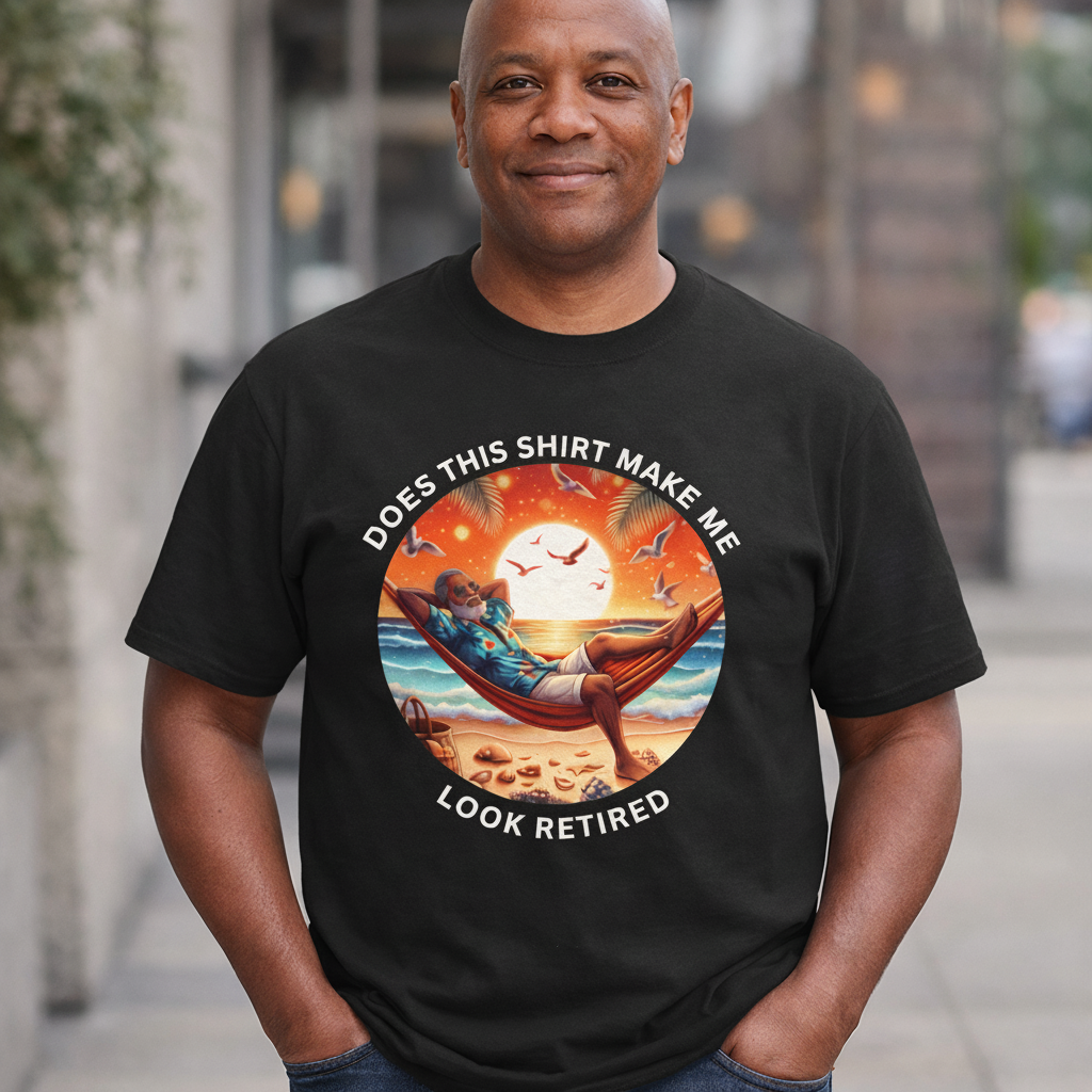 Retired Vibes Tee — "Does This Shirt Make Me Look Retired" Men Humor T-Shirt