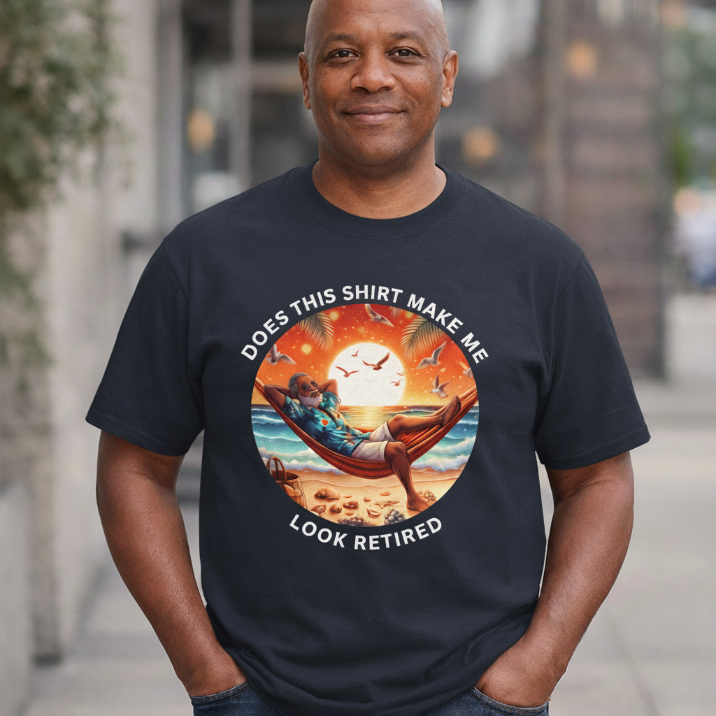 Retired Vibes Tee — "Does This Shirt Make Me Look Retired" Men Humor T-Shirt