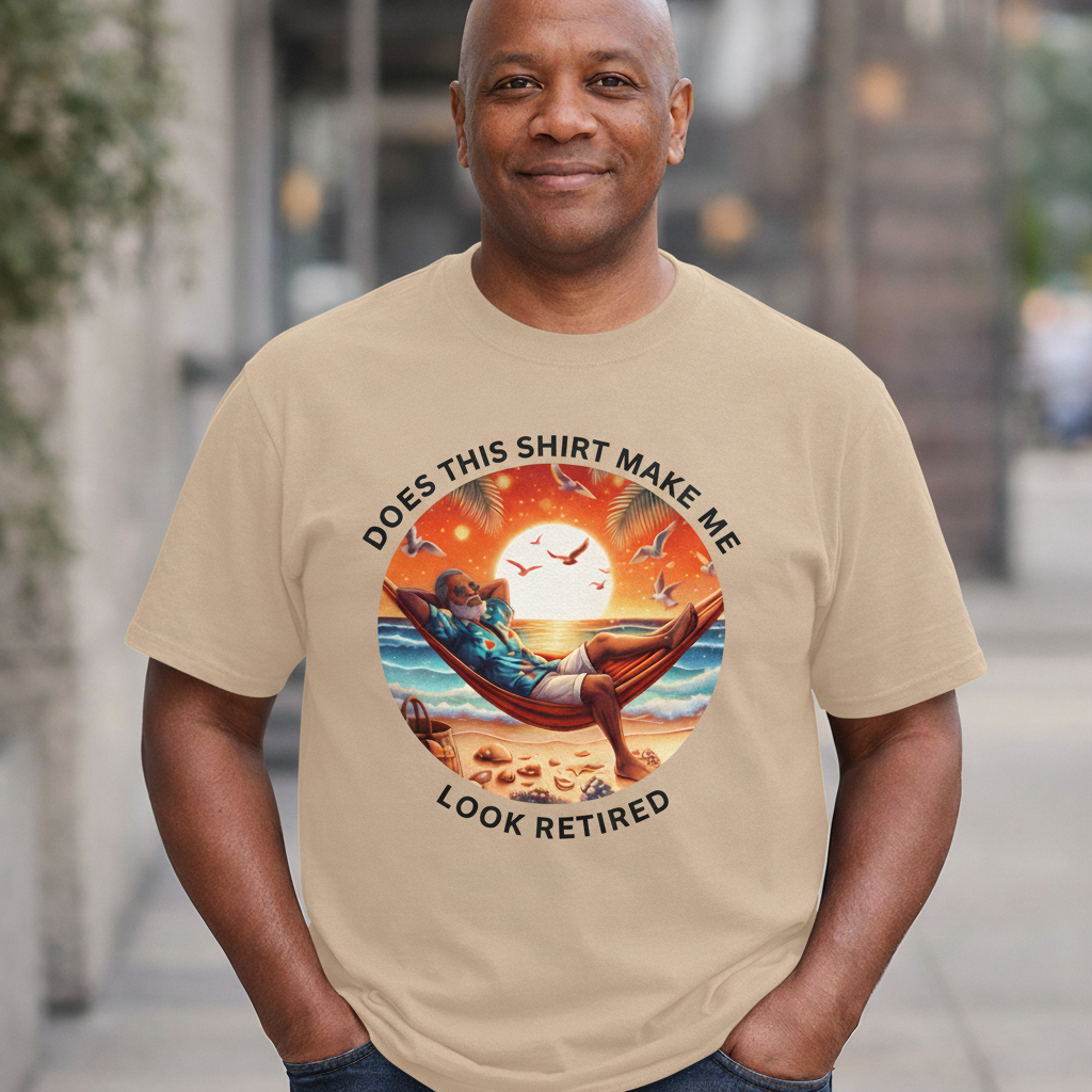 Retired Vibes Tee — "Does This Shirt Make Me Look Retired" Men Humor T-Shirt
