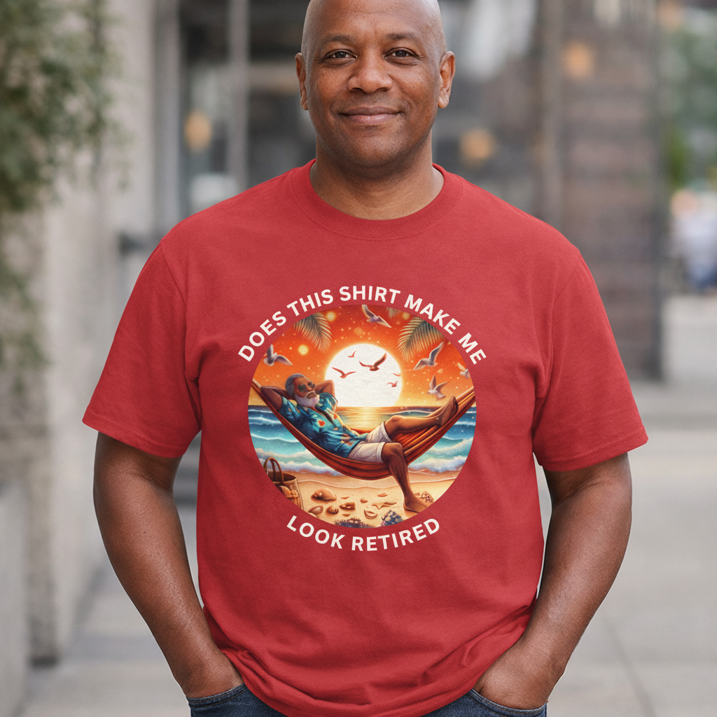 Retired Vibes Tee — "Does This Shirt Make Me Look Retired" Men Humor T-Shirt