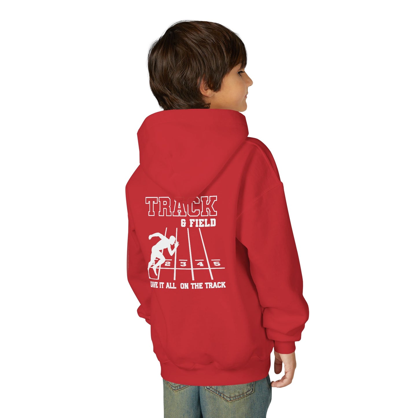 Track & Field Youth Hoodie — "Leave It All On The Track" Athletic Sweatshirt