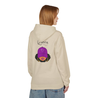 Queen Graphic Hoodie — Purple Cap Afro Woman Design