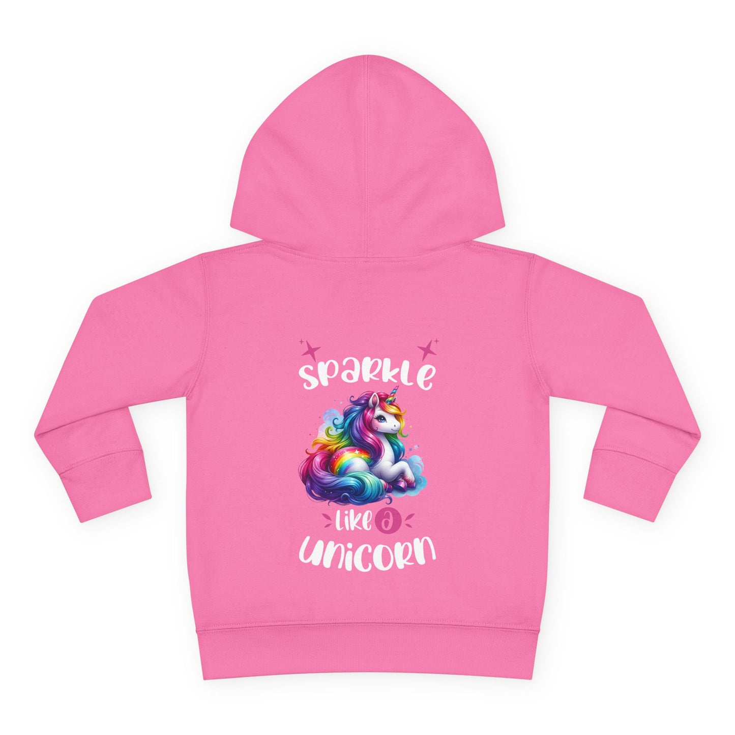 Toddler Hoodie — "Sparkle Like a Unicorn" Rainbow Unicorn Pullover