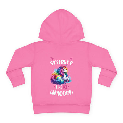 Toddler Hoodie — "Sparkle Like a Unicorn" Rainbow Unicorn Pullover