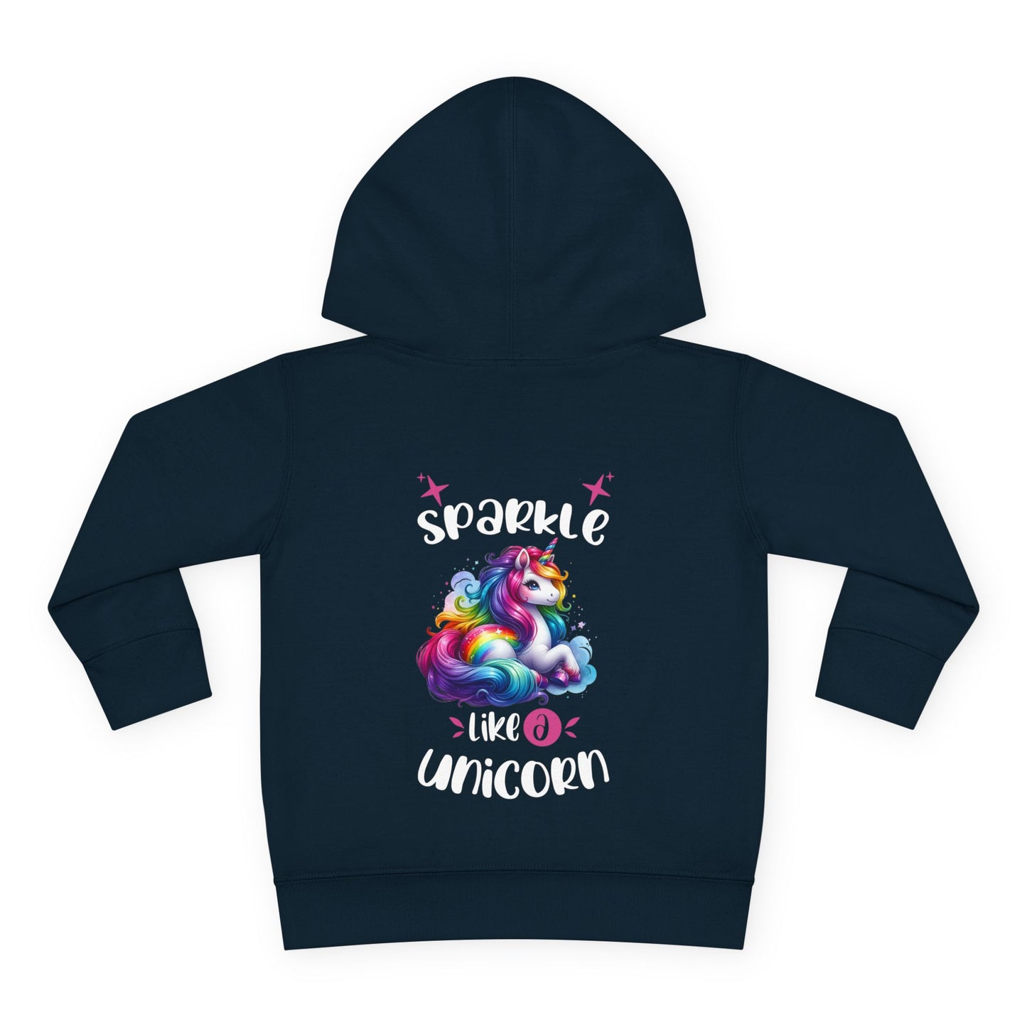 Toddler Hoodie — "Sparkle Like a Unicorn" Rainbow Unicorn Pullover
