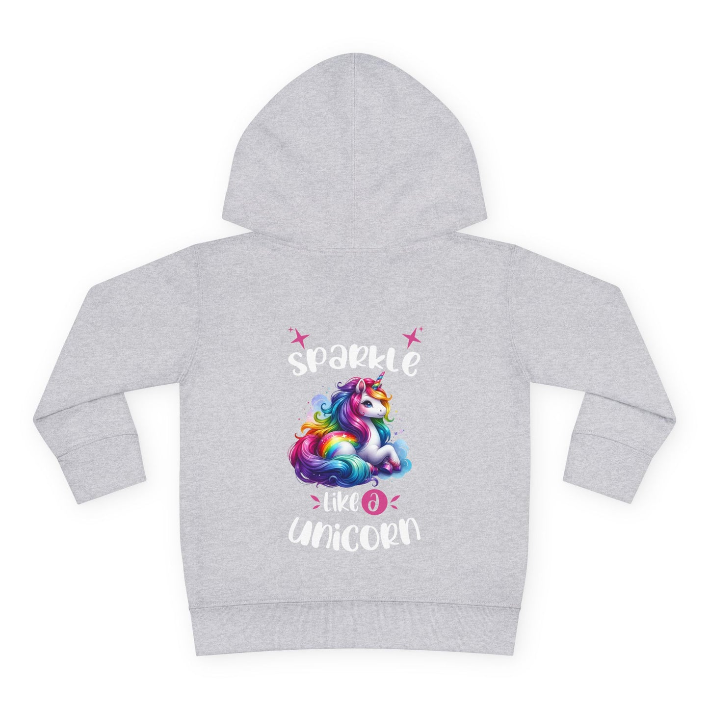 Toddler Hoodie — "Sparkle Like a Unicorn" Rainbow Unicorn Pullover