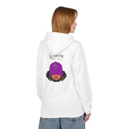 Queen Graphic Hoodie — Purple Cap Afro Woman Design