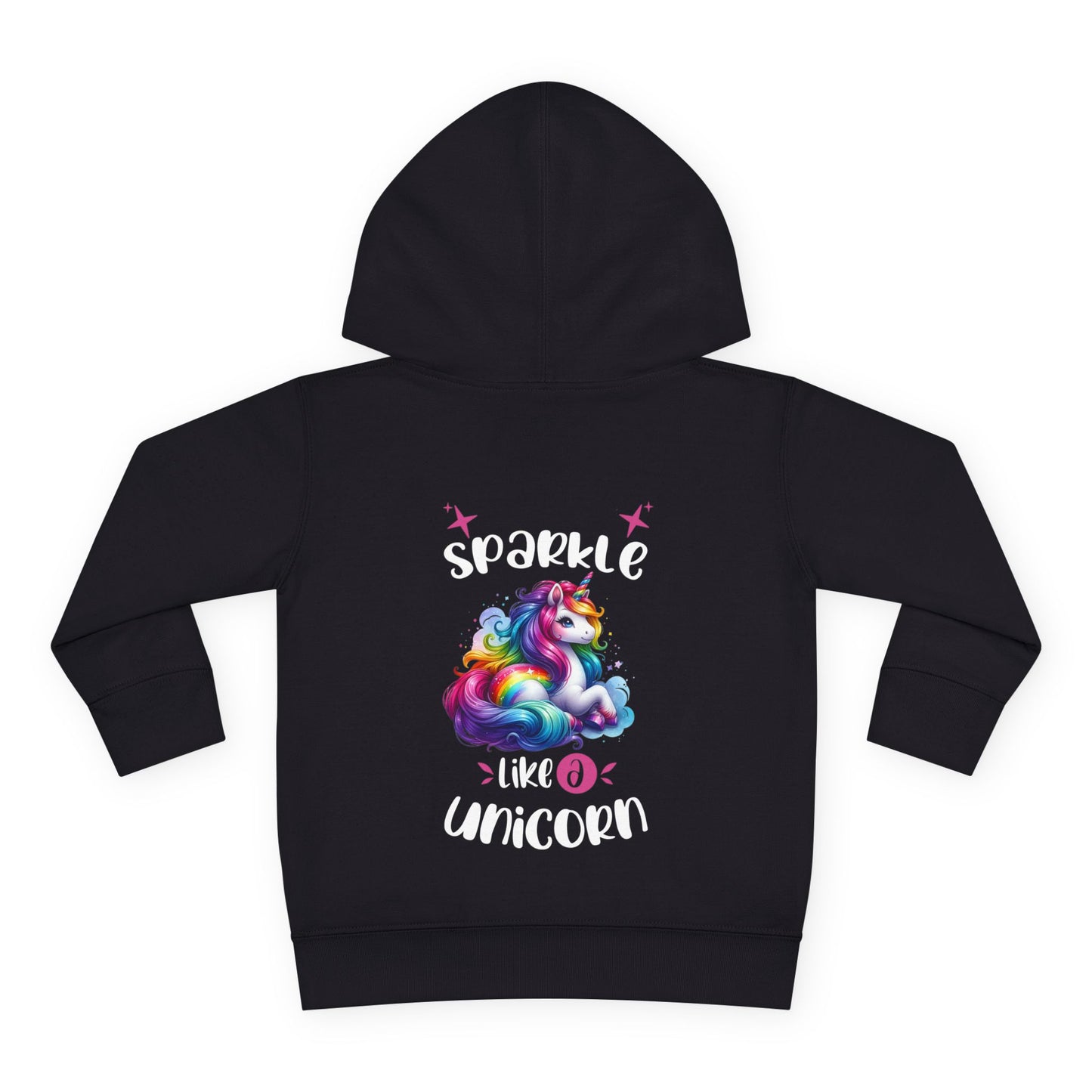 Toddler Hoodie — "Sparkle Like a Unicorn" Rainbow Unicorn Pullover