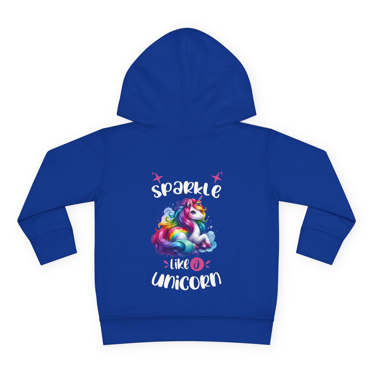 Toddler Hoodie — "Sparkle Like a Unicorn" Rainbow Unicorn Pullover