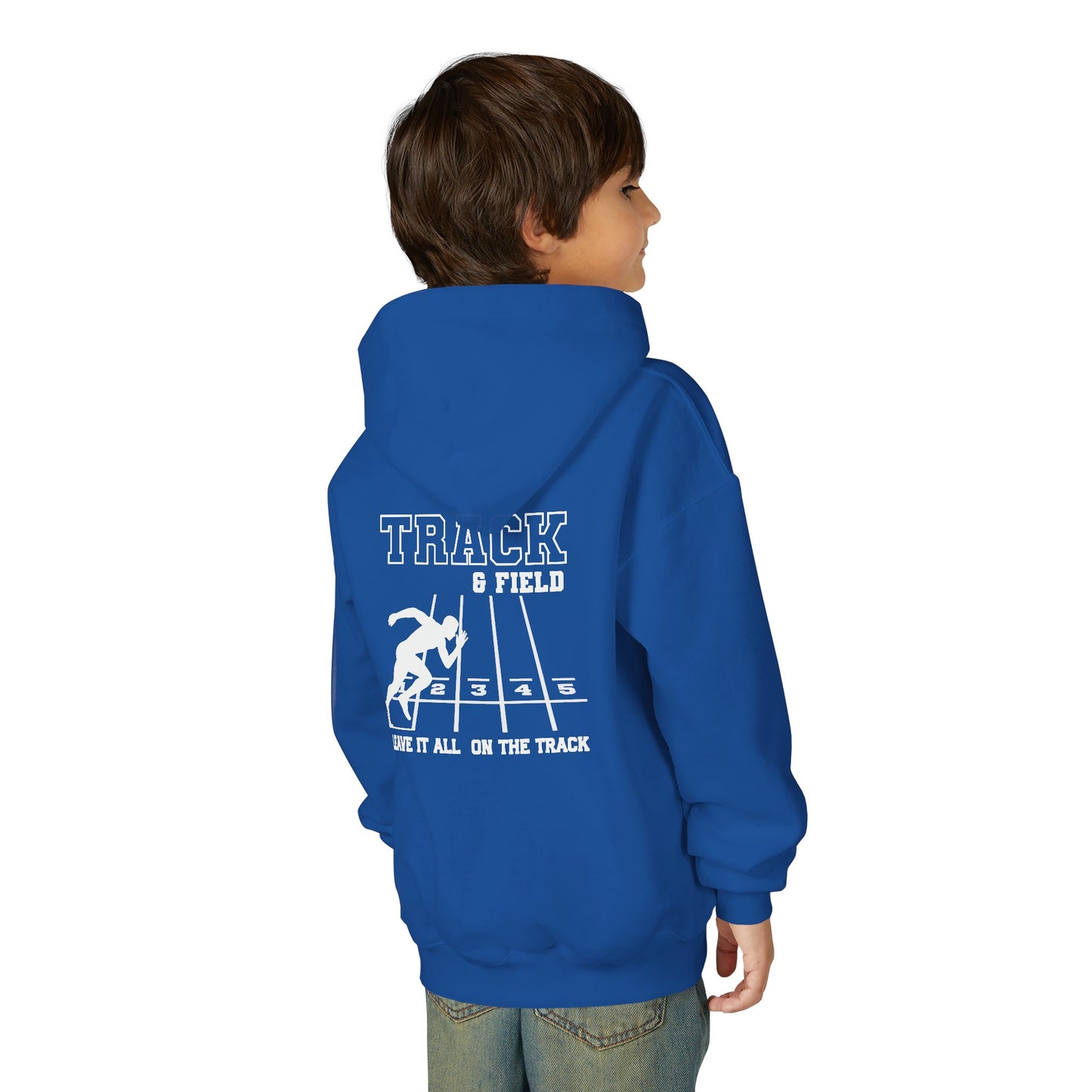 Track & Field Youth Hoodie — "Leave It All On The Track" Athletic Sweatshirt