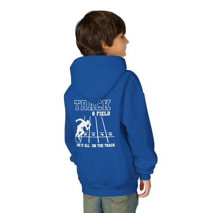Track & Field Youth Hoodie — "Leave It All On The Track" Athletic Sweatshirt