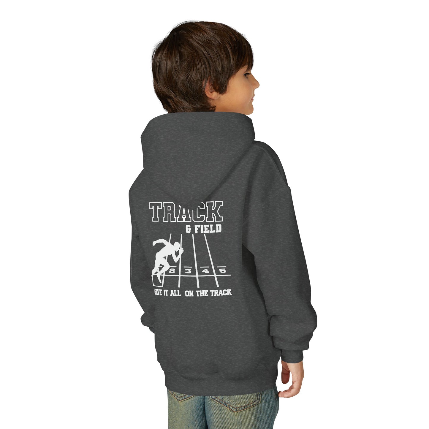 Track & Field Youth Hoodie — "Leave It All On The Track" Athletic Sweatshirt