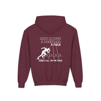 Track & Field Youth Hoodie — "Leave It All On The Track" Athletic Sweatshirt