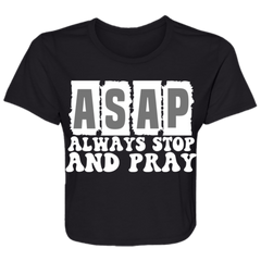 Always Stop & Pray Christian Ladies' Cropped T-Shirt