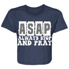 Always Stop & Pray Christian Ladies' Cropped T-Shirt