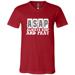 Always Stop & Pray Christian V-Neck T-Shirts