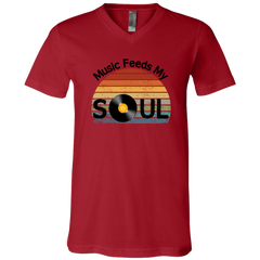 Music Feeds My Soul Unisex SS V-Neck T-Shirt