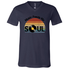 Music Feeds My Soul Unisex SS V-Neck T-Shirt