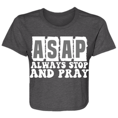 Always Stop & Pray Christian Ladies' Cropped T-Shirt